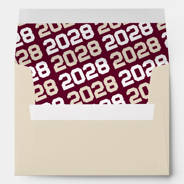 Burgundy and Cream Graduation Envelopes (Back (Bottom))