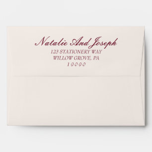 Burgundy And Cream Old Money Luxury Wedding Envelope