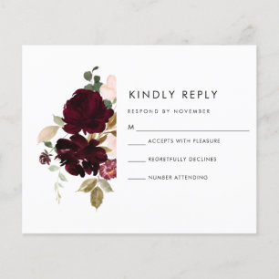 Burgundy and Cream RSVP Card