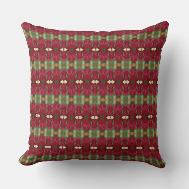 Burgundy and Dark Green Cushion (Front)