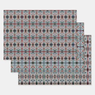 Burgundy and Dark Teal Patterned Sheet Paper
