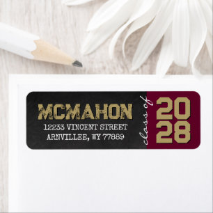 Burgundy and Gold Chalkboard Graduation Address