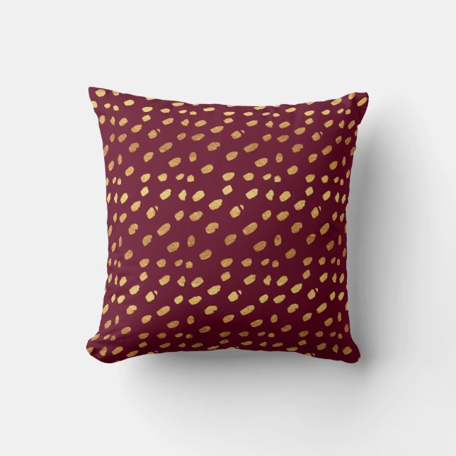 Burgundy and Gold Decorator Pillow (Front)