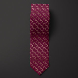Burgundy and Gold Football Tie