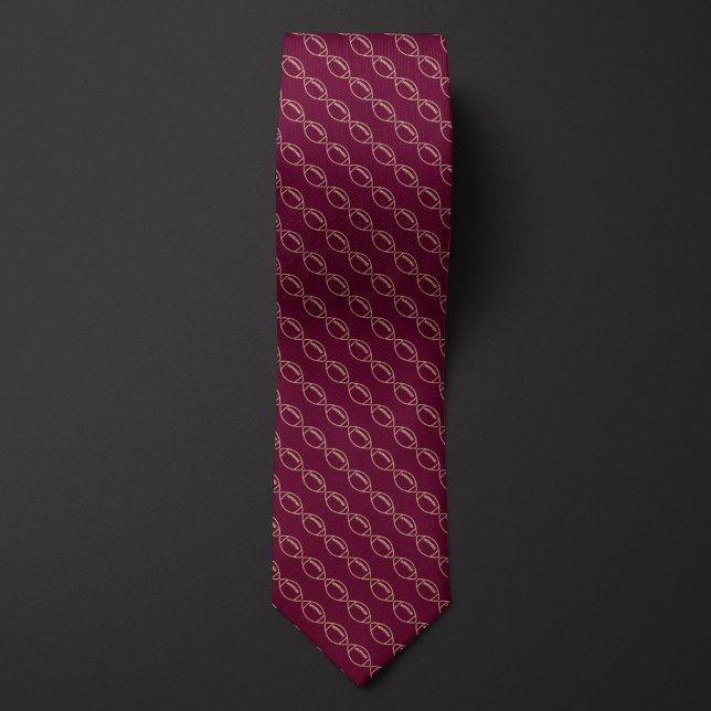 Burgundy and Gold Football Tie (Creator Uploaded)
