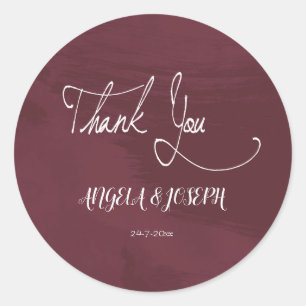 Burgundy and Gold Glitter Pocket Classic Round Sticker