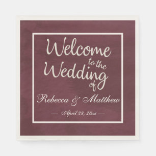 Burgundy and Gold Glitter Pocket Napkin