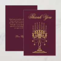 Burgundy and Gold Hand Drawn Candelabra Elegant