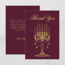Burgundy and Gold Hand Drawn Candelabra Elegant