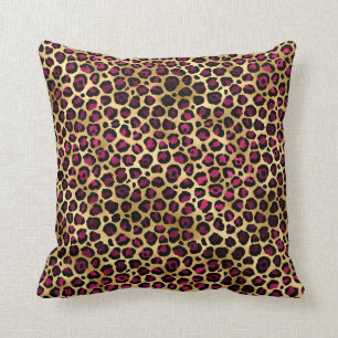 Burgundy and Gold Leopard Series Design 2 Cushion