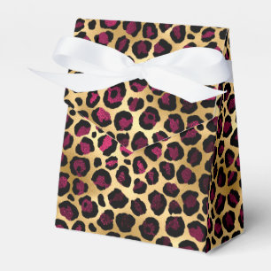 Burgundy and Gold Leopard Series Design 2 Favour Box