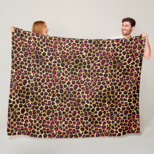 Burgundy and Gold Leopard Series Design 2 Fleece Blanket