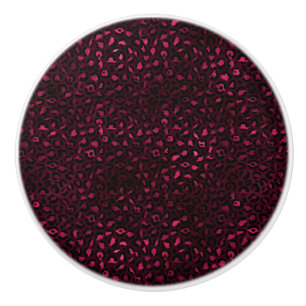 Burgundy and Gold Leopard Series Design 3 Ceramic Knob