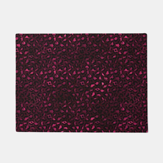 Burgundy and Gold Leopard Series Design 3 Doormat (Front)