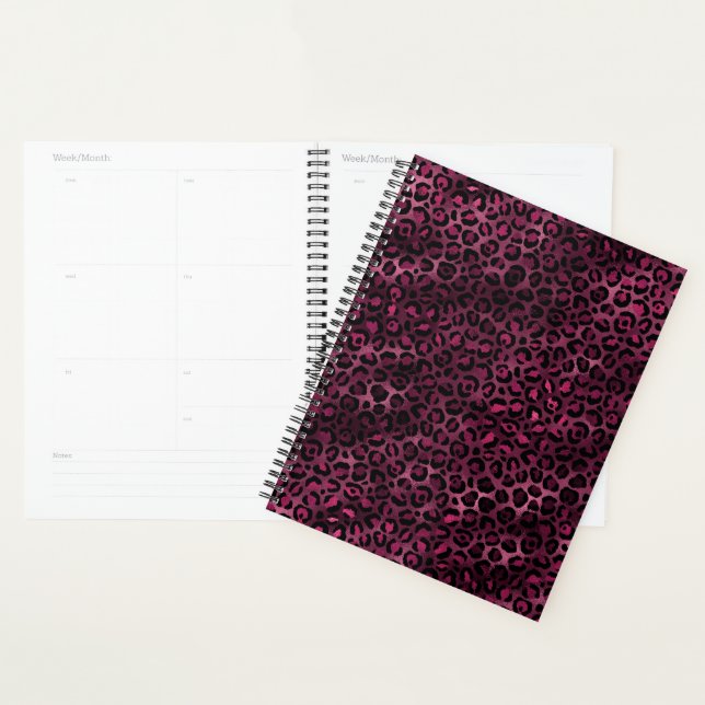 Burgundy and Gold Leopard Series Design 9 Planner (Display)