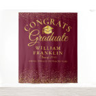 Burgundy And Gold Modern Graduation Photo Backdrop