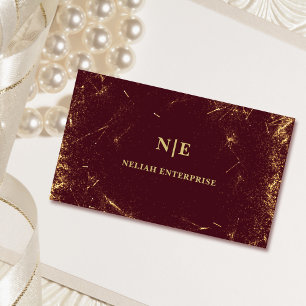 burgundy and gold sparkly unique Business Card