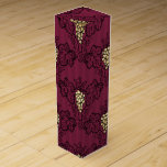 Burgundy and Gold Vintage Grapes Pattern Wine Box<br><div class="desc">Burgundy red and gold paris themed vintage pattern wine box.</div>