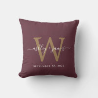 Burgundy and Gold Wedding Monogram