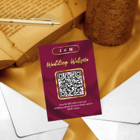 Burgundy and Gold Wedding Website QR Code Custom