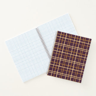 Burgundy and Golden Plaid Graph Notebook