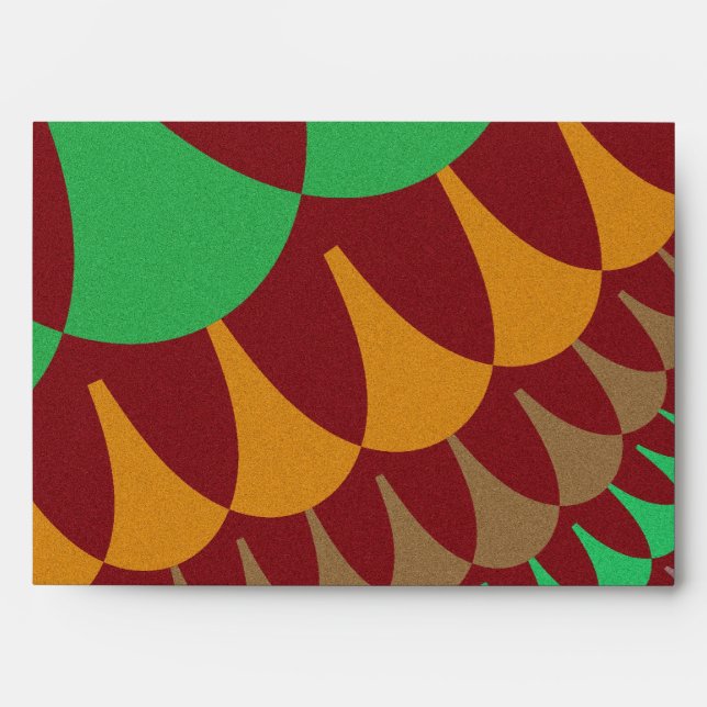 Burgundy and Green Scales Envelopes (Front)