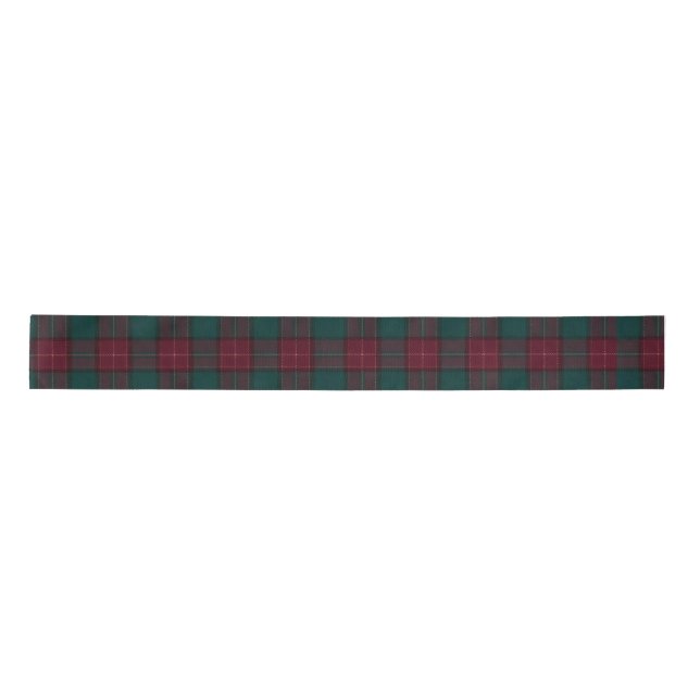 Burgundy and Green Tartan Ribbon Satin Ribbon (Front)