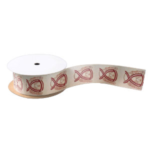 Burgundy and Ivory Awareness Ribbon Angel Ribbon Satin Ribbon