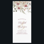 Burgundy and Ivory Floral Wedding Programs Programme<br><div class="desc">Marsala and ivory watercolor flowers elegant wedding programs</div>
