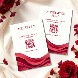 Burgundy and Ivory Registry & Honeymoon Fund Enclosure Card