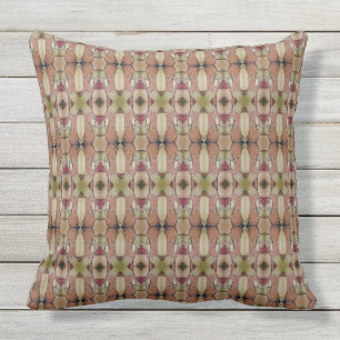 Burgundy and Lime Green Patterned Designed Cushion