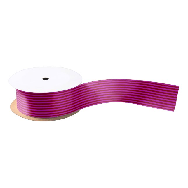 Burgundy and Magenta Stripes Satin Ribbon (Spool)
