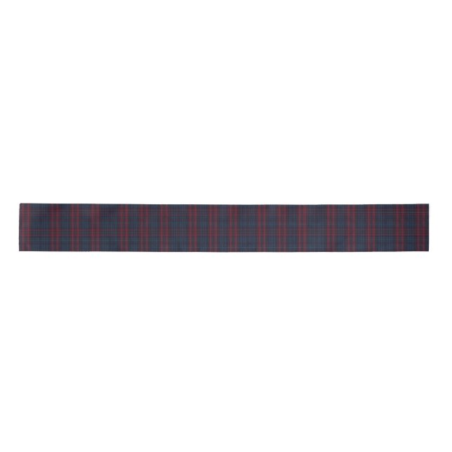 Burgundy and Navy Blue Tartan Plaid Ribbon Satin Ribbon (Front)
