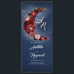 Burgundy and Navy Blue Vintage Wedding Programs Programme<br><div class="desc">Vintage floral moon,  burgundy red and navy blue wedding programs</div>