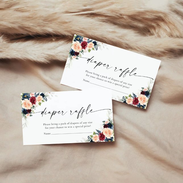Burgundy and Navy Diaper Raffle Card (Creator Uploaded)