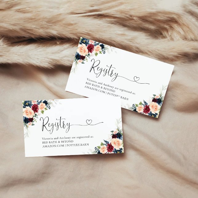 Burgundy and Navy Registry Enclosure Card (Creator Uploaded)