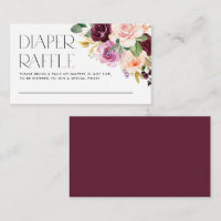 Burgundy and Peach Flowers Fall Diaper Raffle Game