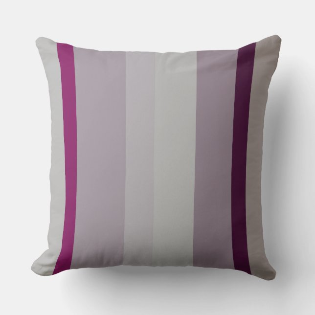 Burgundy and pink Abstract Stripes Cushion (Front)