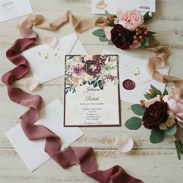 Burgundy and pink floral  budget wedding  (Creator Uploaded)