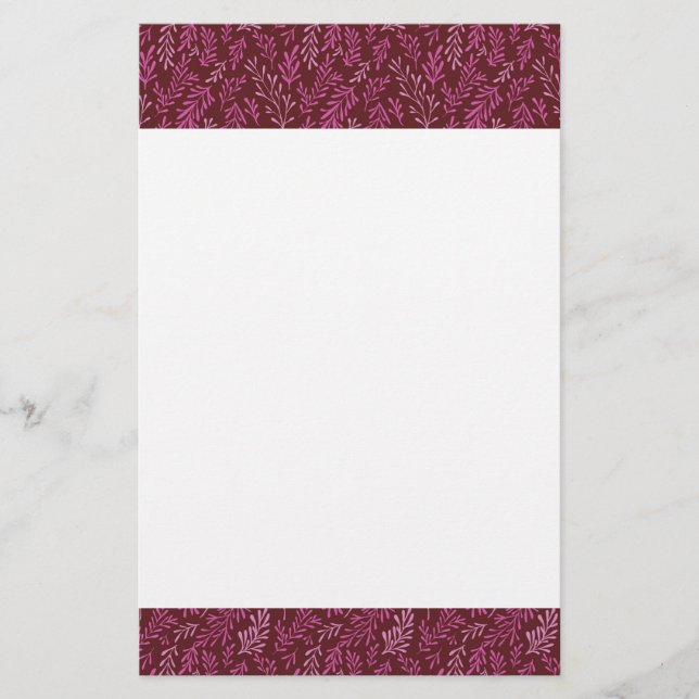Burgundy and Pink Floral Tropical Leaf Pattern (Front)