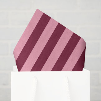 Burgundy And Pink Stripe Pattern Bold Cherry Red Tissue Paper