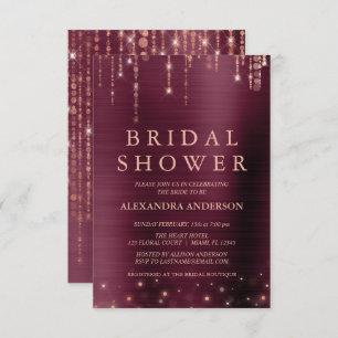Burgundy and Rose Gold Bridal Shower Invitation