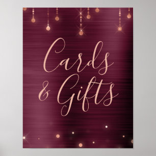 Burgundy and Rose Gold Cards & Gifts Poster