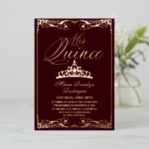 Burgundy and Rose Gold Elegant Quinceanera  Photo 