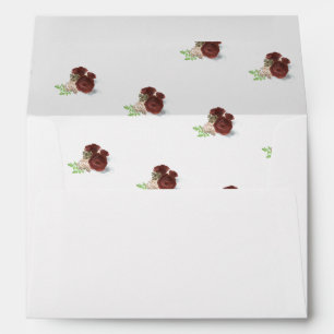 Burgundy and Rose Themed Envelope