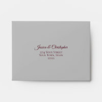 Burgundy and Silver Lace Inside Grey Wedding RSVP
