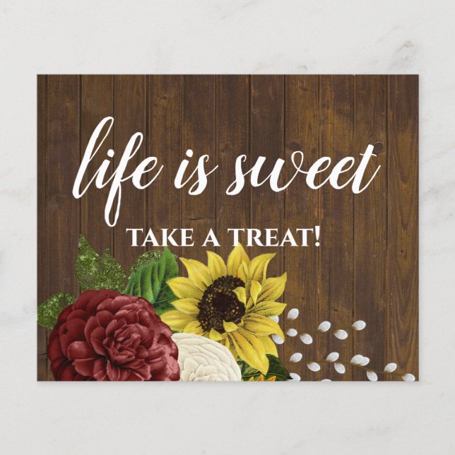 Burgundy and Sunflowers Themed Wedding Budget (Front)