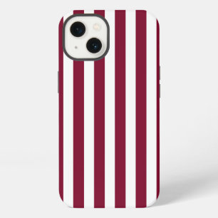 Burgundy and white candy stripes Case-Mate iPhone 13 Case
