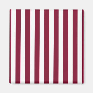 Burgundy and white candy stripes magnet