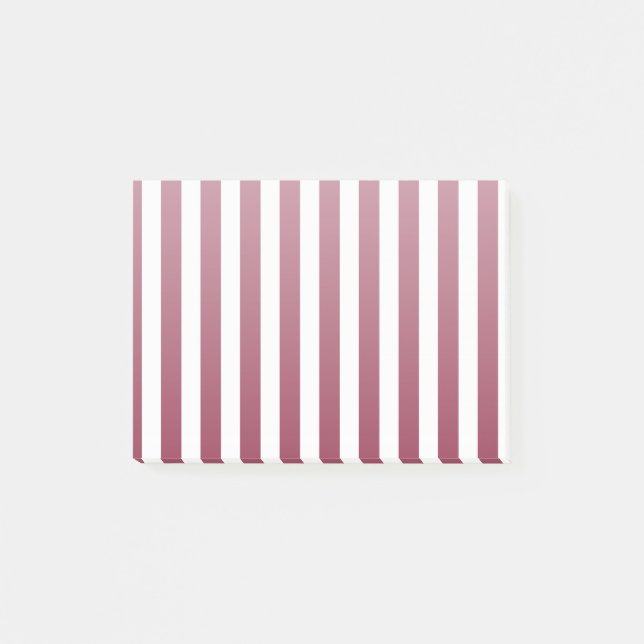 Burgundy and white candy stripes post-it notes (Front)